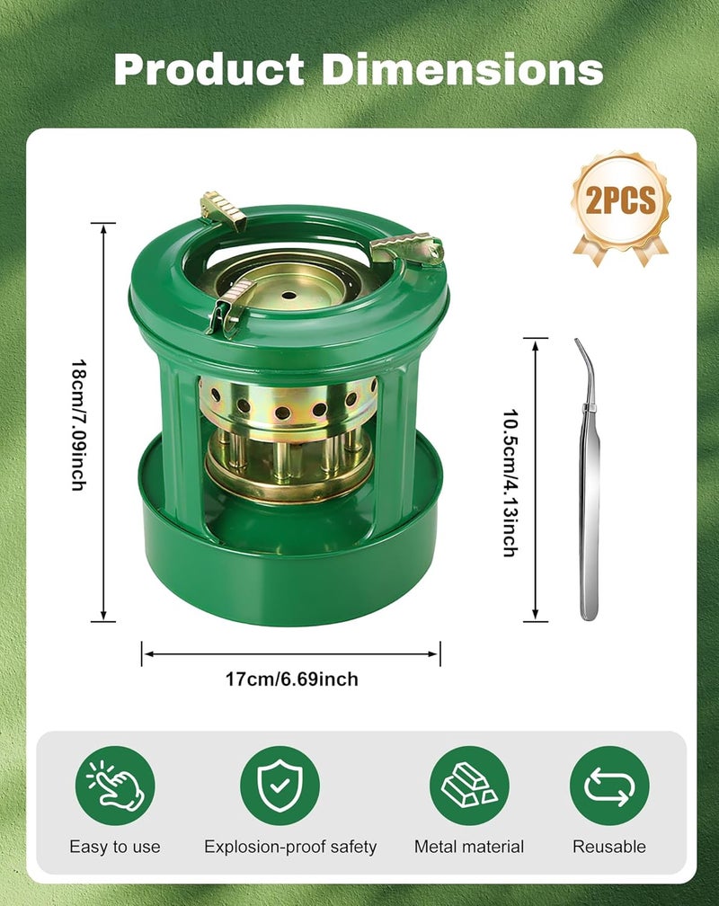 CHADWICK Camping Picnic Burner Furnace, Efficient Portable Camping Stove, Backpacking Oil Stoves Cooker Cookware, Handy Outdoor Portable Kerosene Stove (Round-2PC) - Image 2